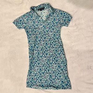 NWOT Motel Rocks Blue Floral Collared Dress